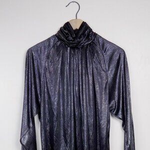 vintage chic metallic party club top